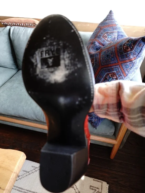 Frye Jennifer Estes Crocodile Western Boots Women 8B Red Exotic Cowboy Boot - Picture 12 of 14